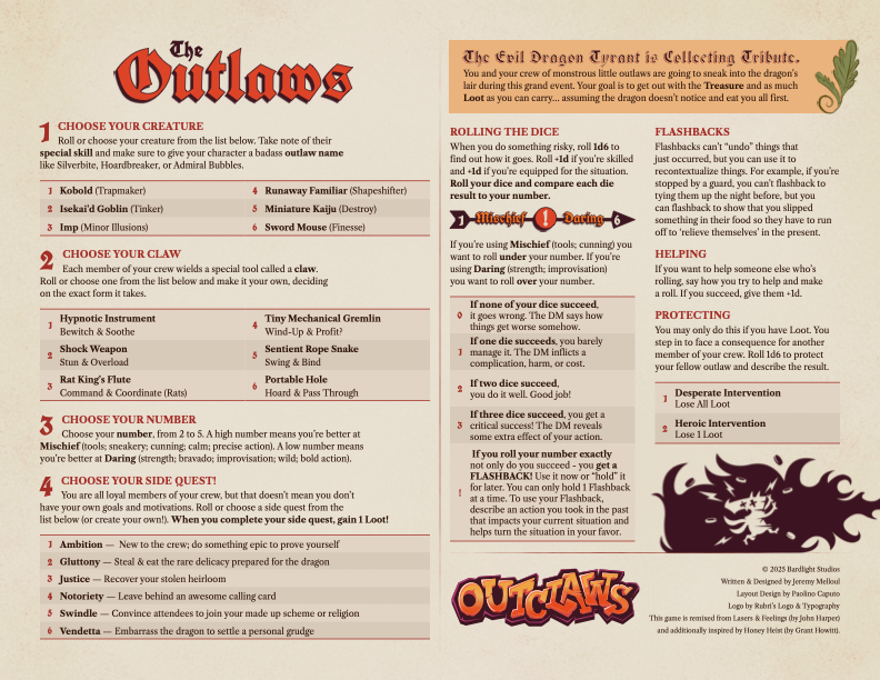 Outclaws: Free Fantasy Heist RPG